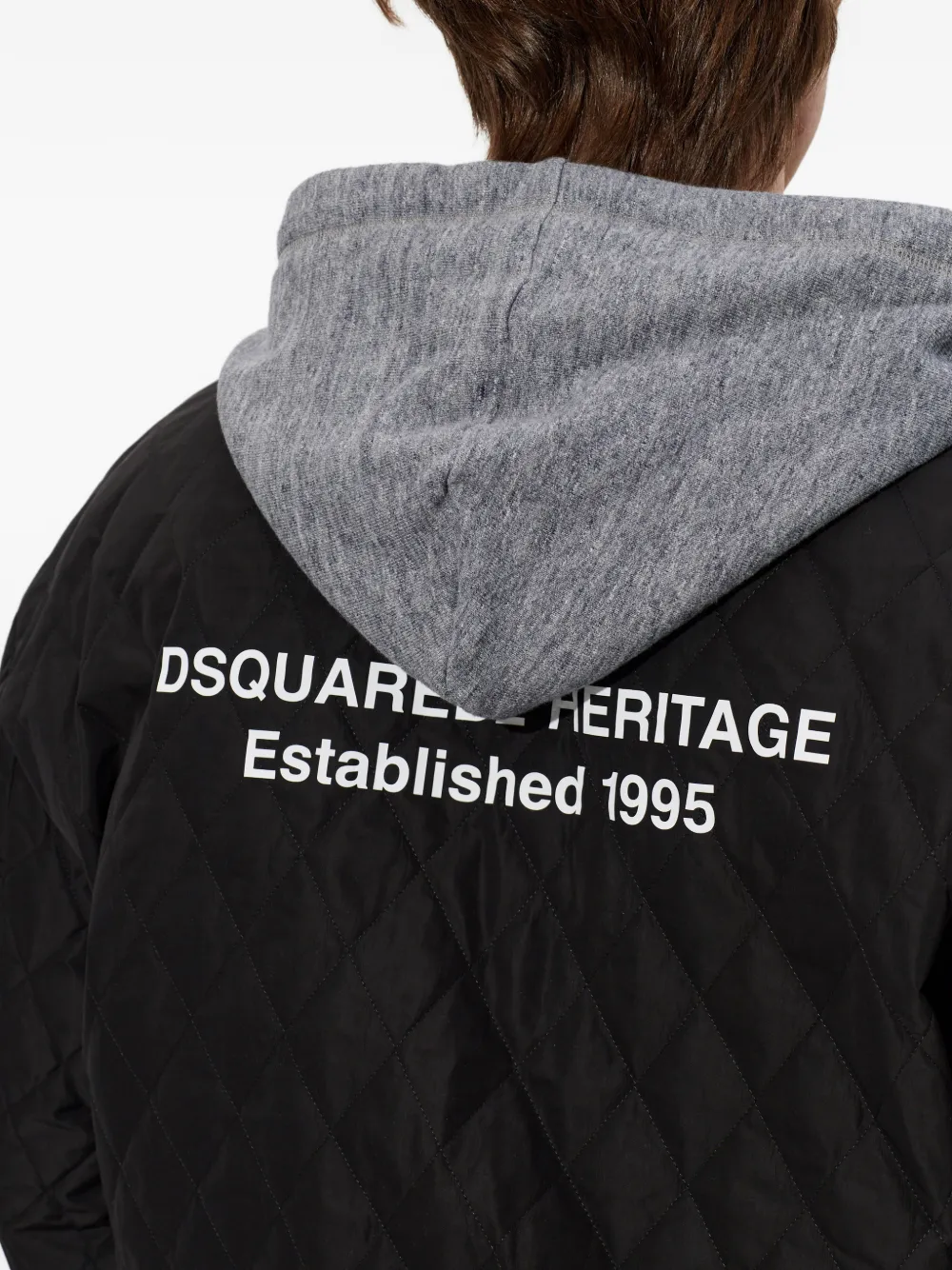 DSQUARED2 Gewatteerd bomberjack met capuchon Zwart