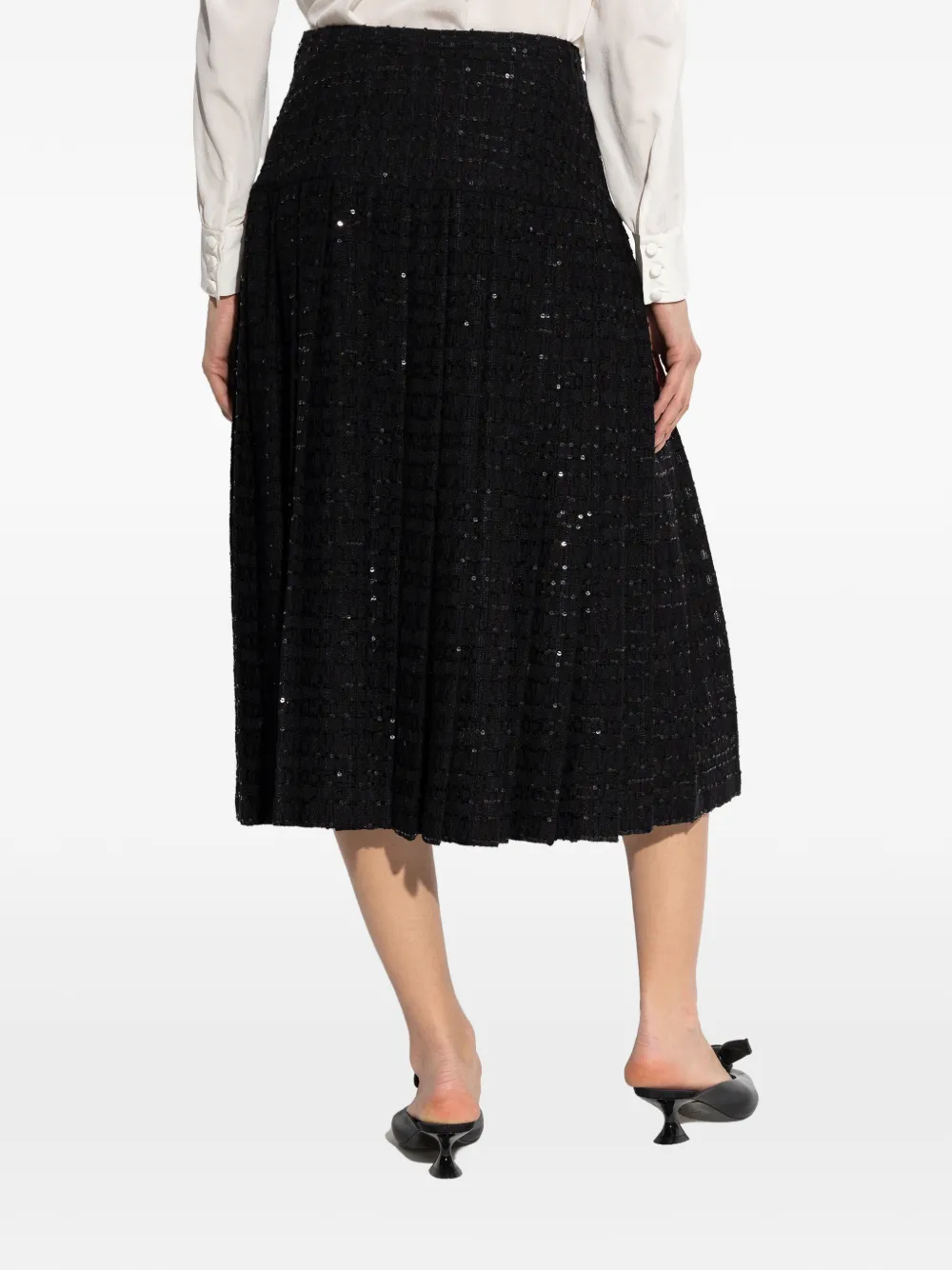 Alessandra Rich Rok met pailletten en split Zwart