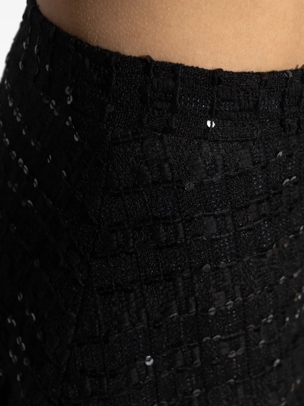 Alessandra Rich Rok met pailletten en split Zwart
