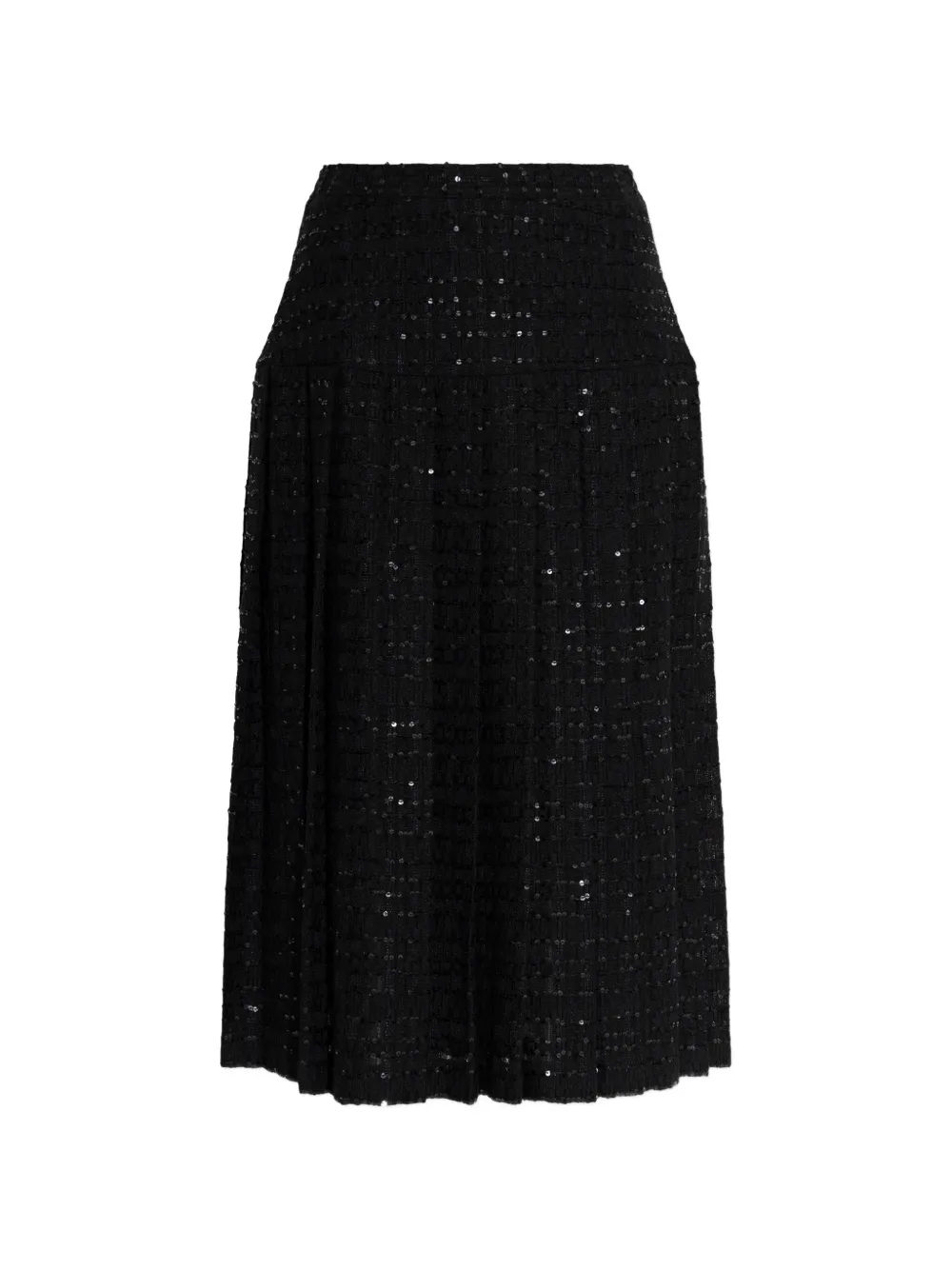 Alessandra Rich sequin slit skirt - Nero
