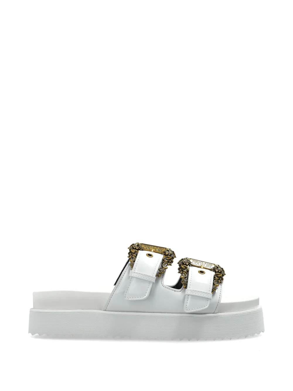 Versace Jeans Couture Arizona buckle-strap platform sandals Wit
