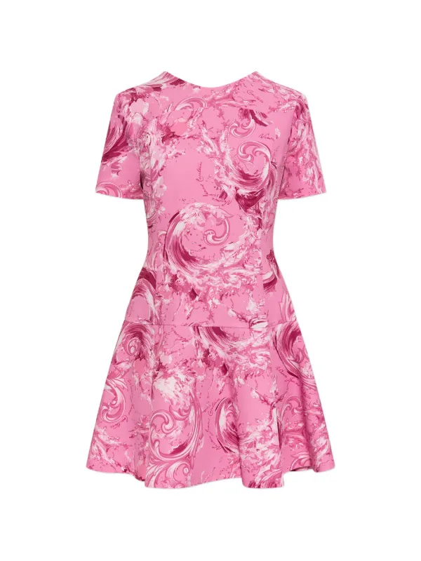 versace jeans couture short dress Versace Jeans Couture Black Printed Minidress