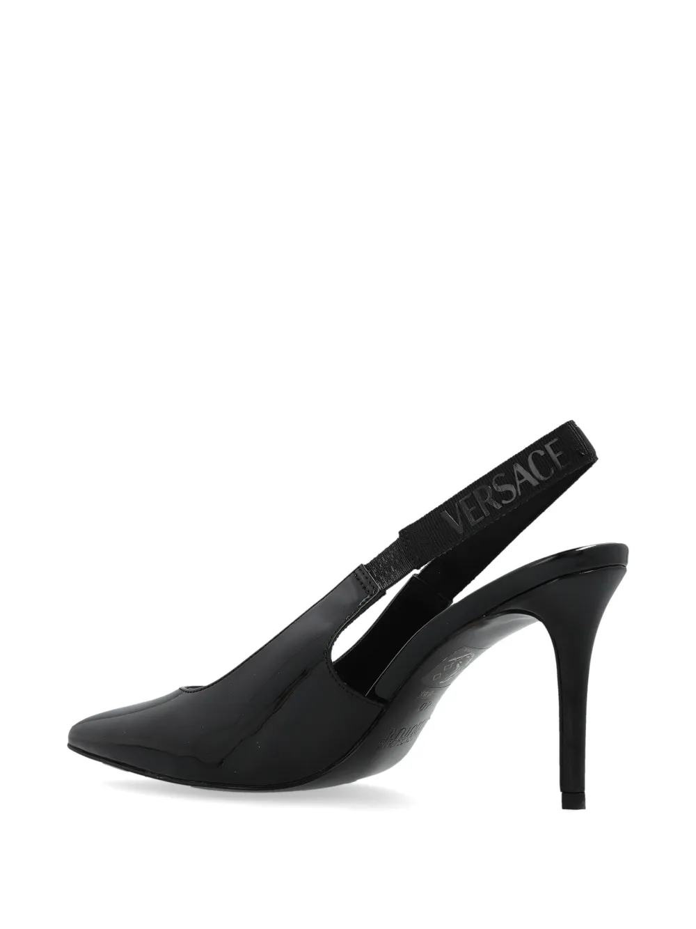 Versace Jeans Couture Slingback pumps met puntige neus Zwart