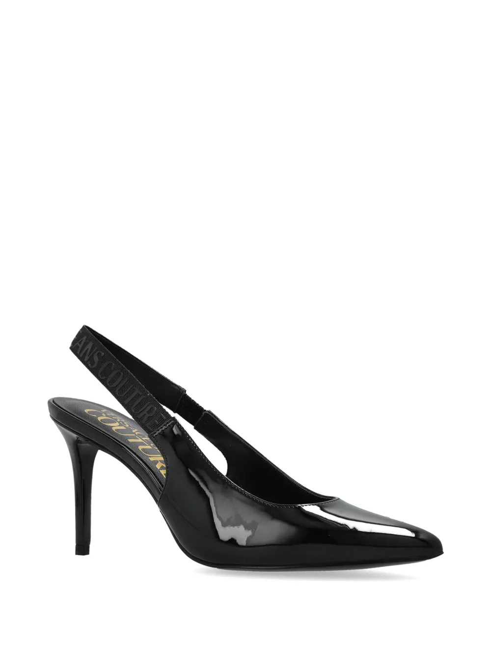Versace Jeans Couture Slingback pumps met puntige neus Zwart