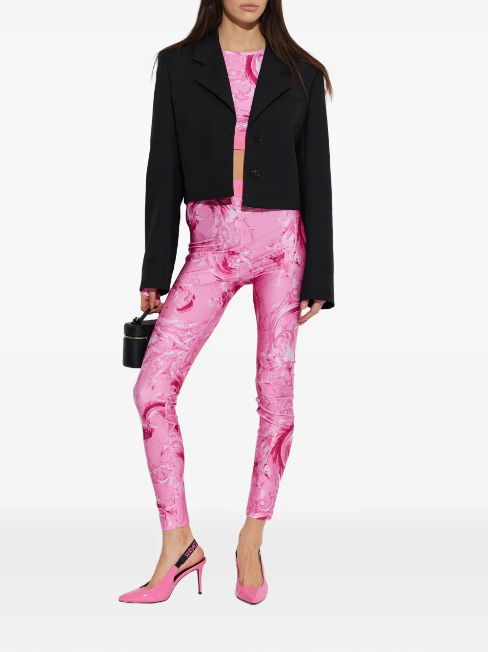 Versace Jeans Couture Pumps met logoband Roze