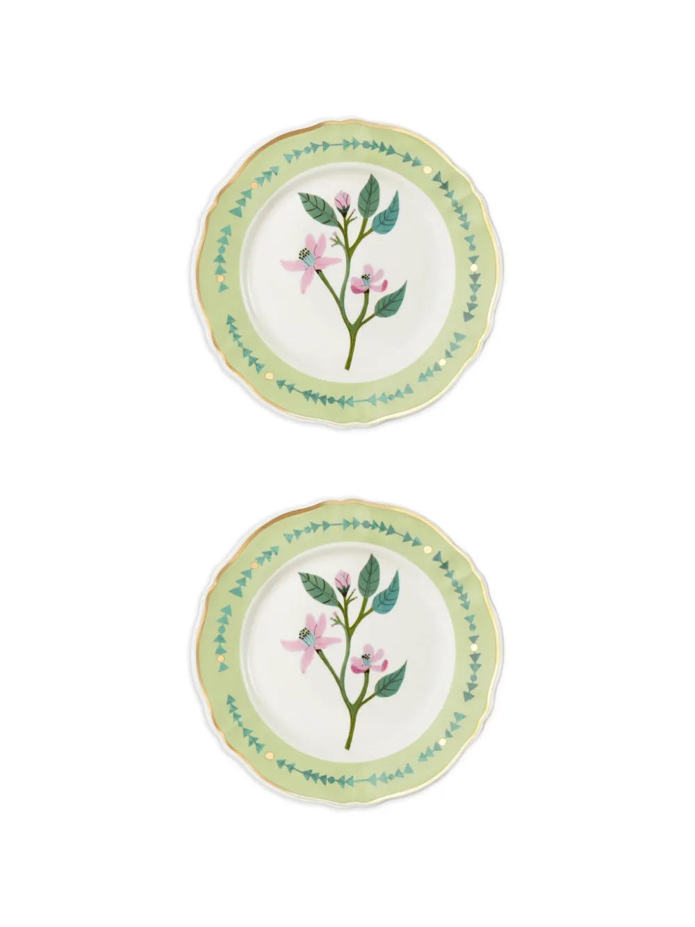 Bitossi Home floral print scalloped plate - Verde