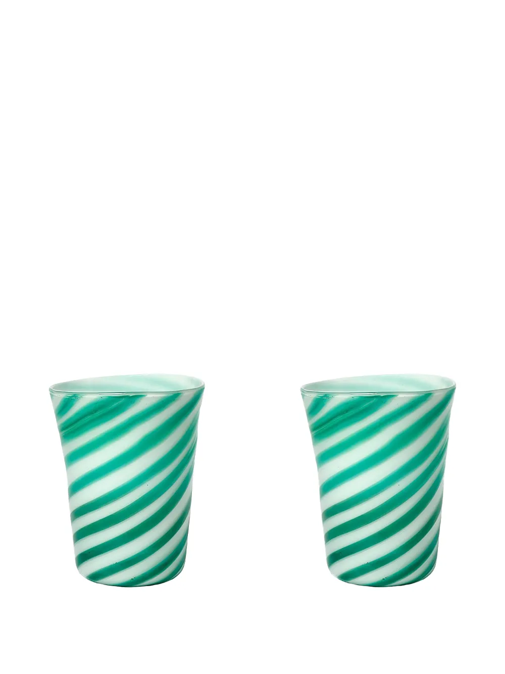 Bitossi Home striped glass set (two-person setting) - Verde