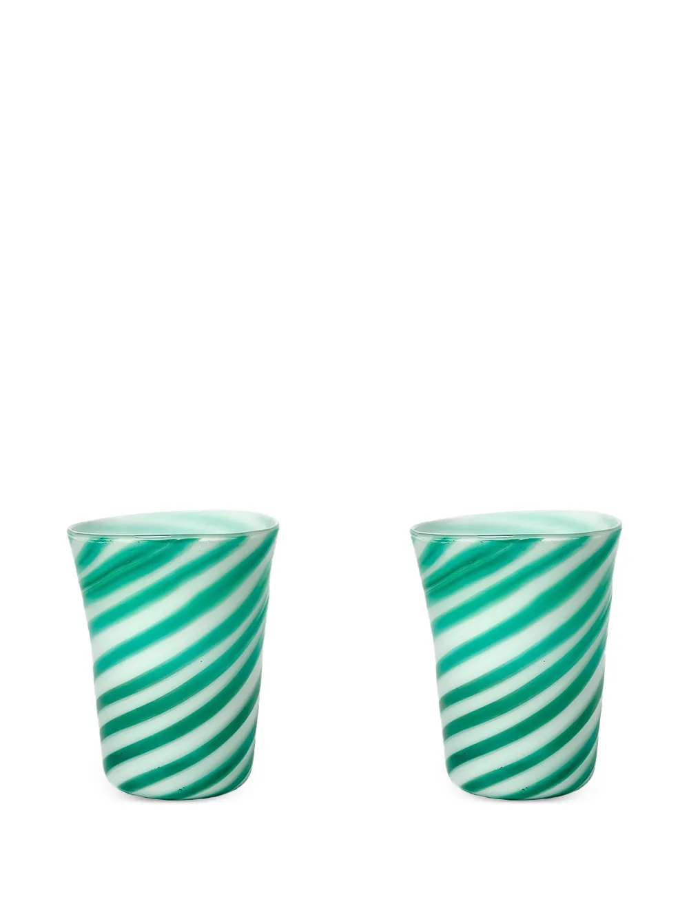 Bitossi Home striped glass set (two-person setting) - Verde