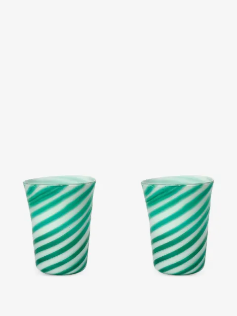Bitossi Home striped glass set (two-person setting)