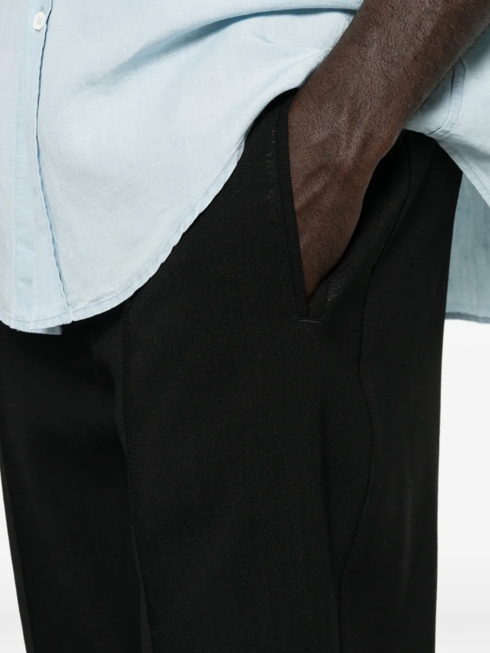 Barena Broek met naaddetail Zwart