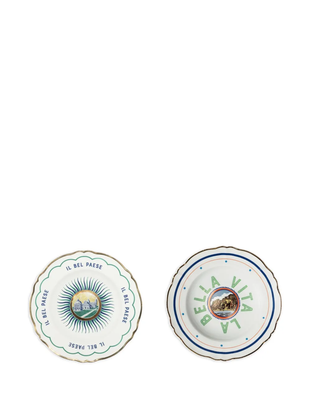 Bitossi Home scalloped printed plate (set of two) - Bianco
