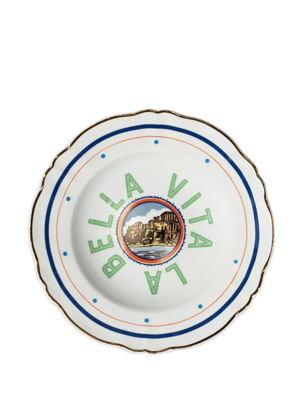 Scalloped Printed Plate (Set Of Two)