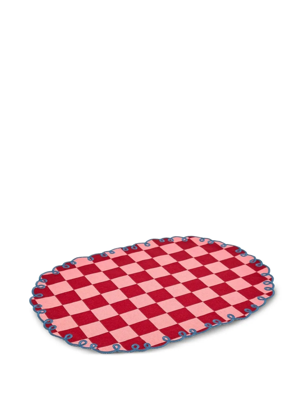  Bitossi Home Checked Scalloped Placemats (set Of Two) - Red 