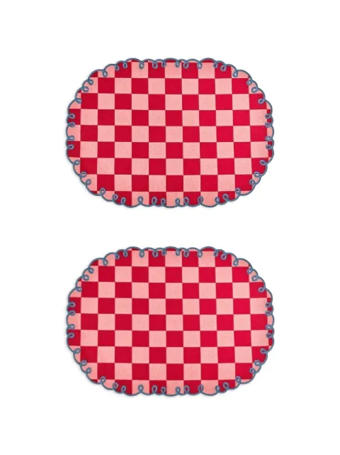 Bitossi Home checked scalloped placemats (set of two)
