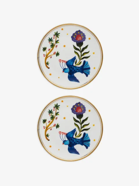 Bitossi Home assiette à fleurs et motif d'oiseau