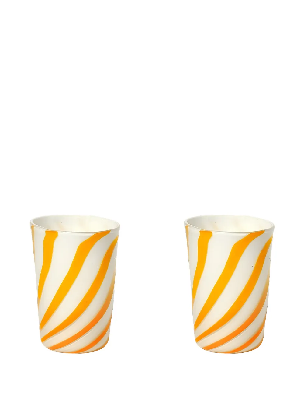 Bitossi Home striped glass set (two-person setting) - Bianco