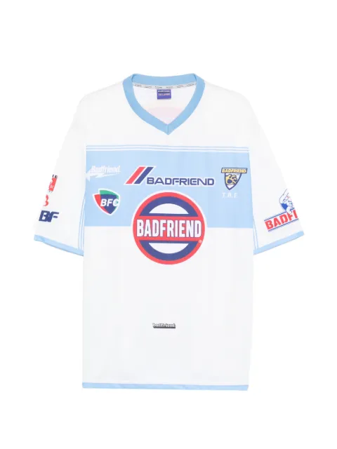 BADFRIEND playera con estampado gráfico y cuello en V