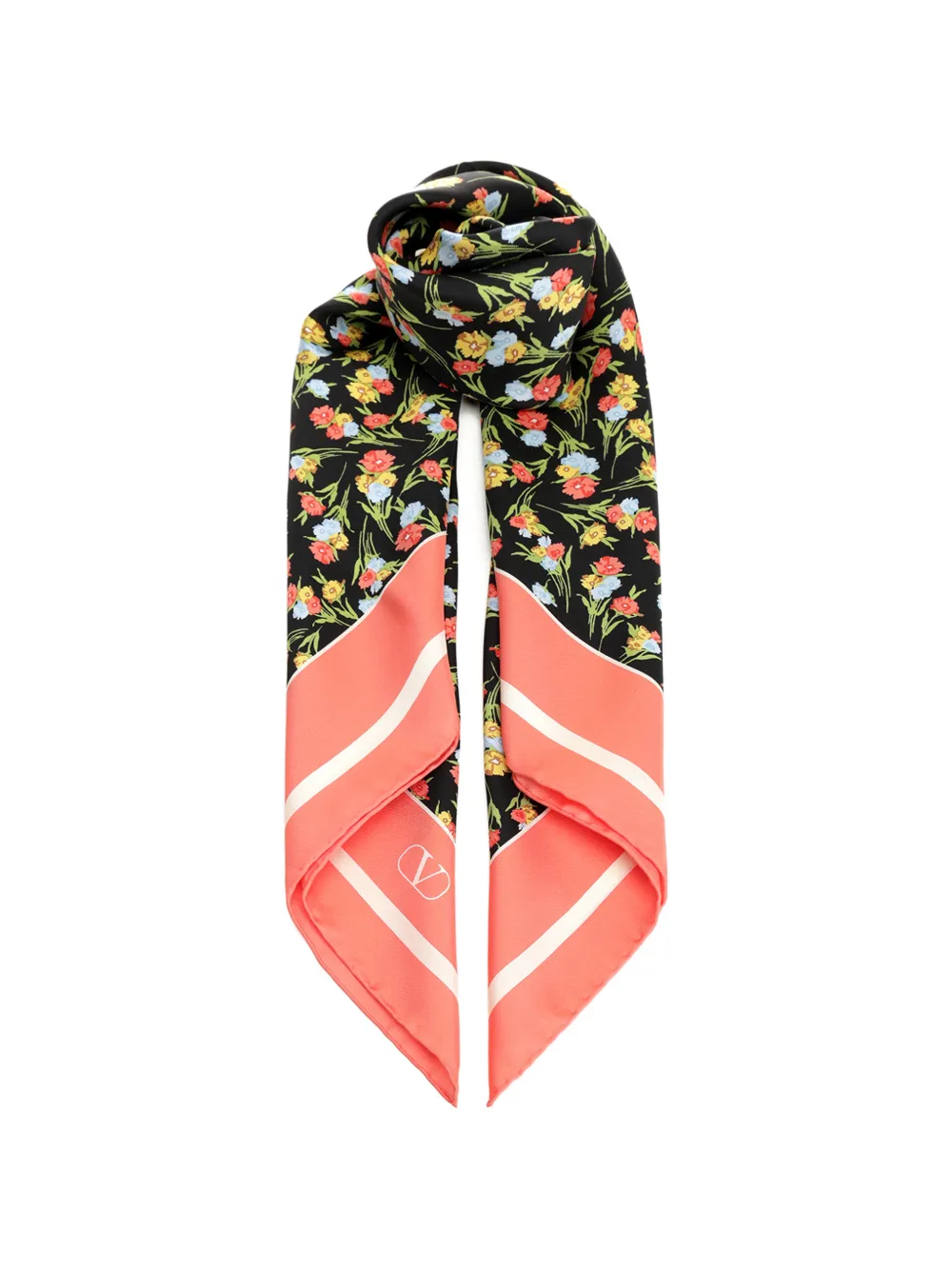 Valentino Garavani floral-print scarf - Nero