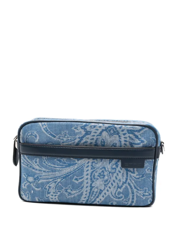 ETRO ペイズリー デニムメッセンジャーバッグ | ブルー | FARFETCH JP
