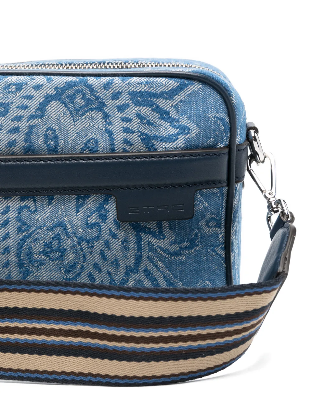 ETRO Denim messengertas met paisley-print Blauw