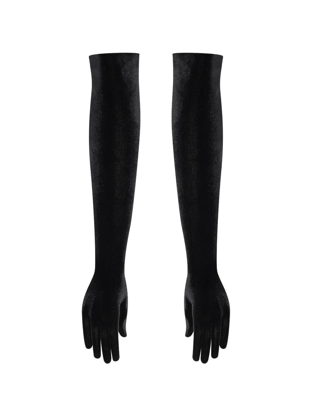 Maison Close velvet-effect opera gloves - Nero