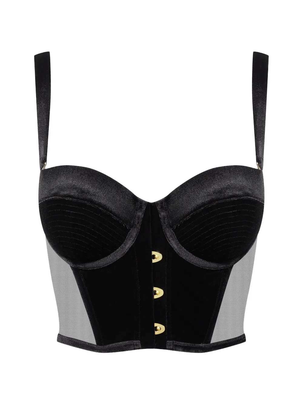 Maison Close buttoned bustier bra - Nero