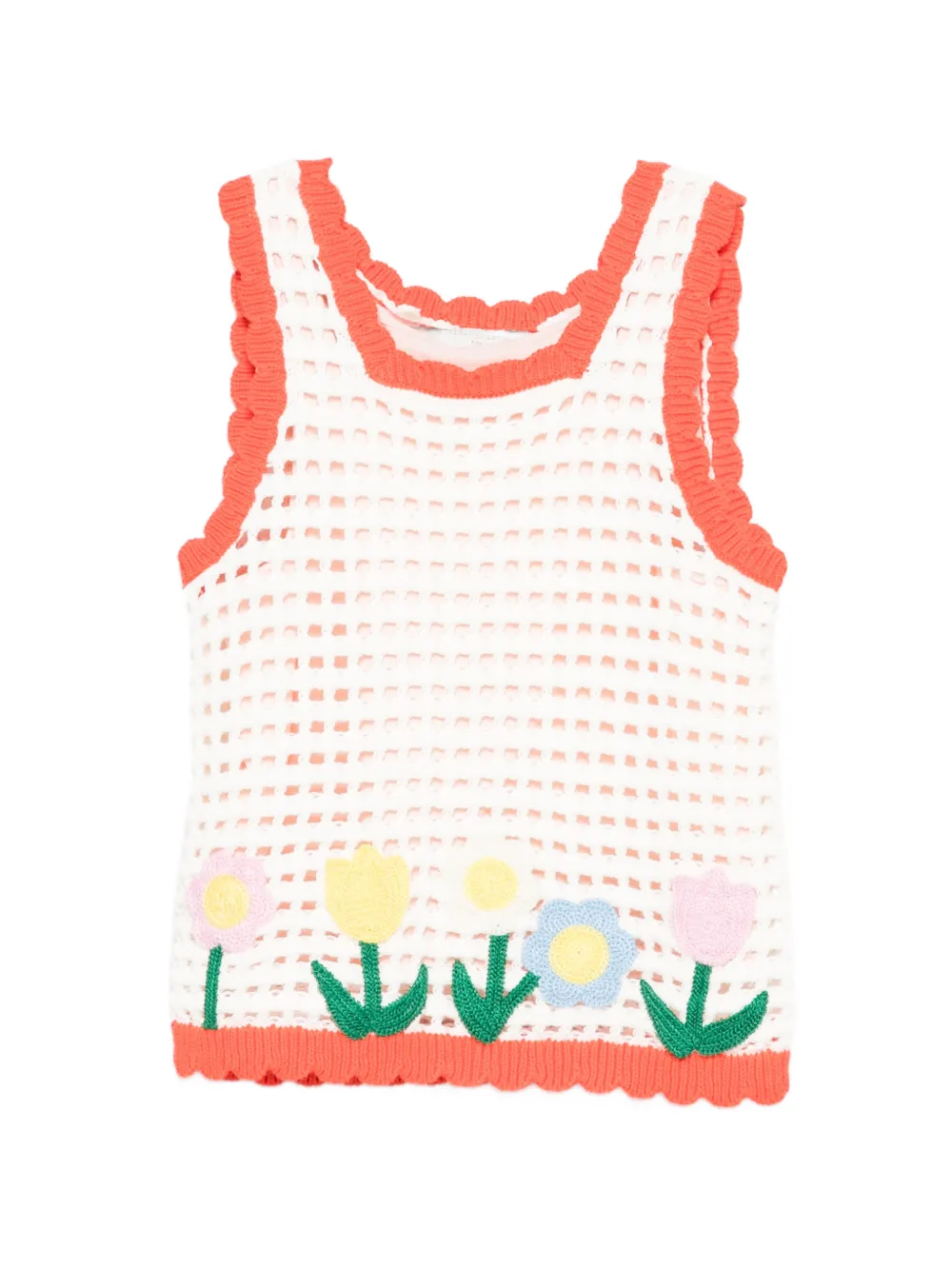 Stella McCartney Kids floral appliqué knitted top - Bianco