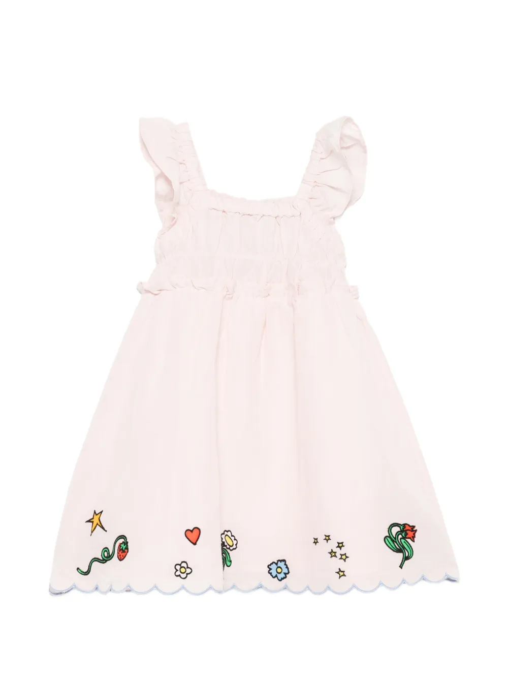 Stella McCartney Kids ruffled graphic dress - Rosa