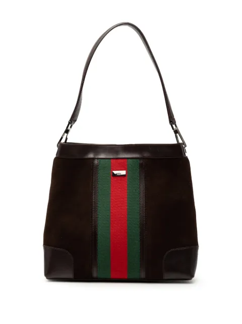 Gucci Pre-Owned bolsa de hombro de gamuza con detalle Web 2000-2015