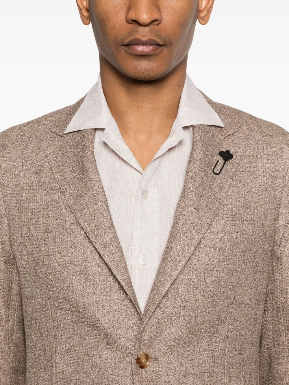 Lardini Blazer met gekerfde revers en klepzak Beige