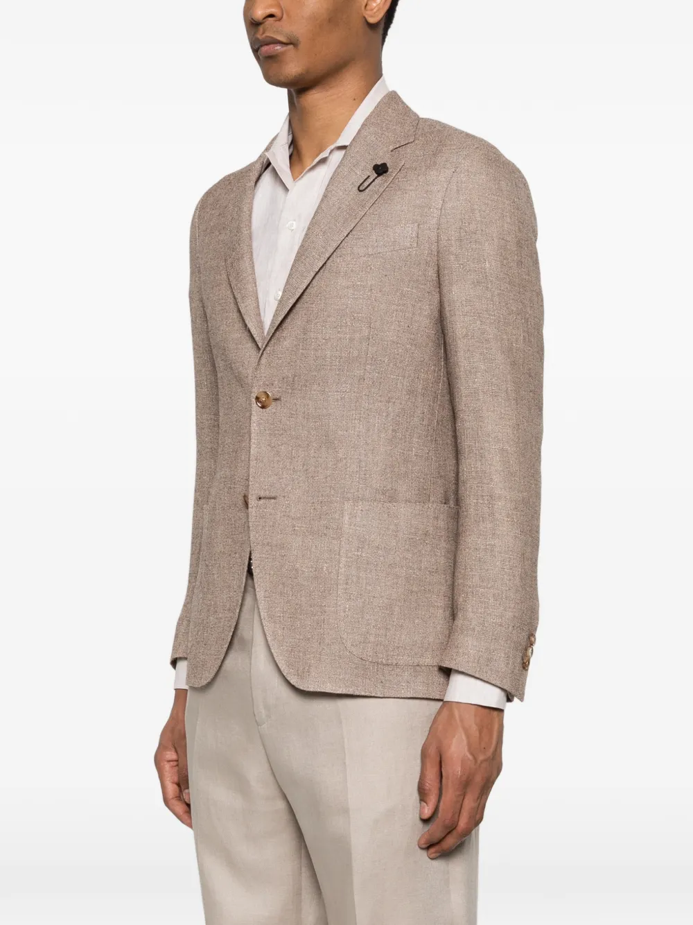  Lardini Notched-lapel Flap-pocket Blazer - Neutrals 