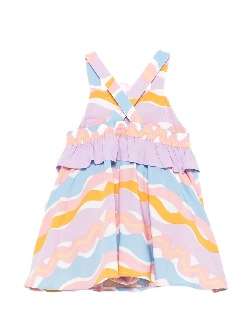 Stella McCartney Kids Jurk met ruches en applicatie Paars