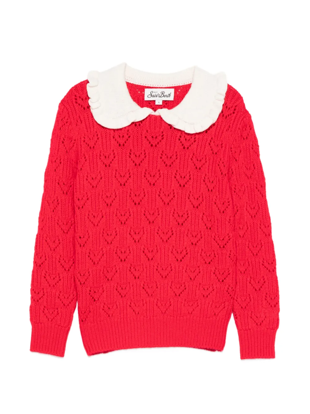MC2 Saint Barth Kids Dizzy Jr ruffled-collar sweater - Rosso