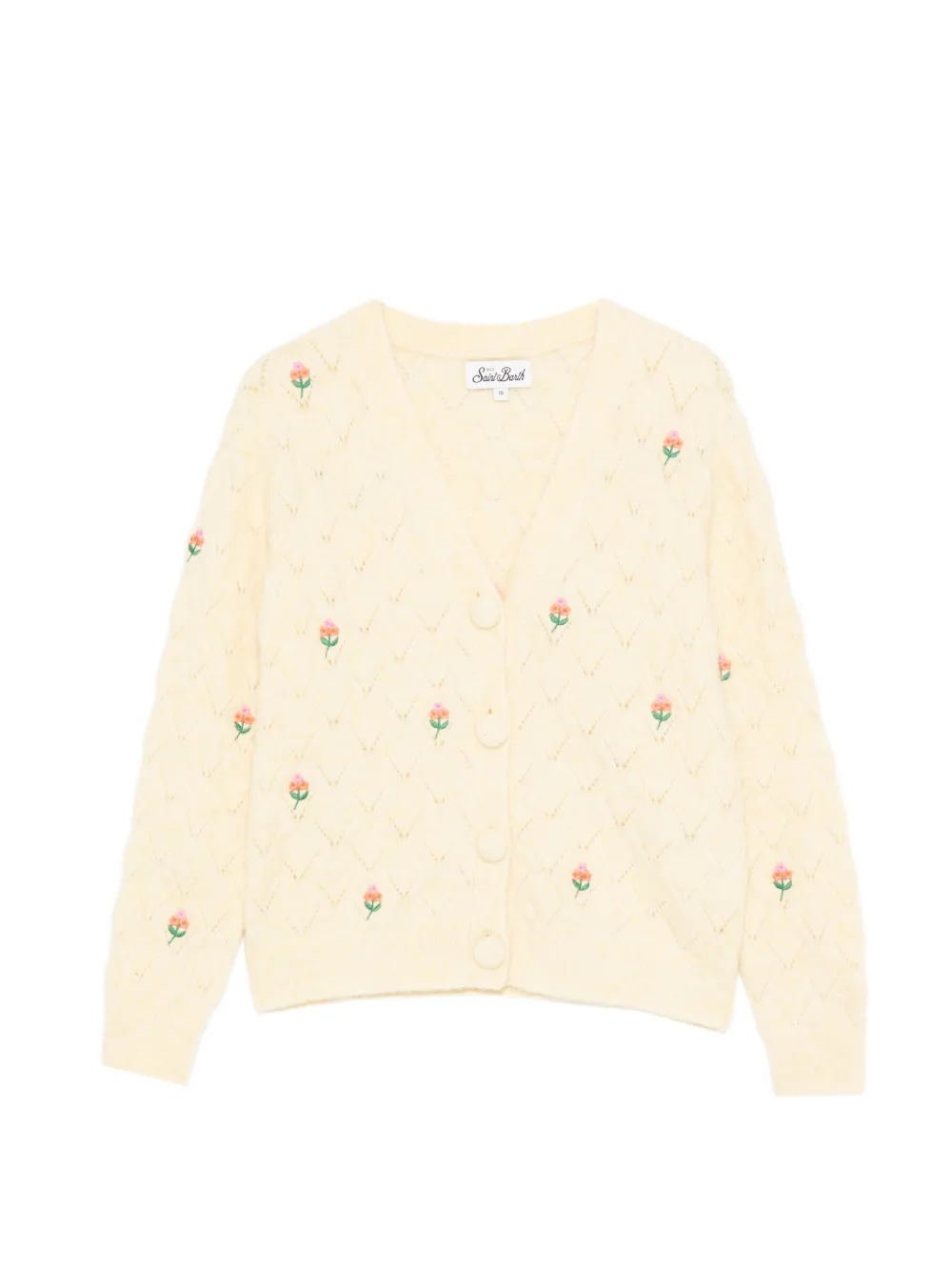 MC2 Saint Barth Kids Dianne Jr floral-embroidery cardigan - Yellow