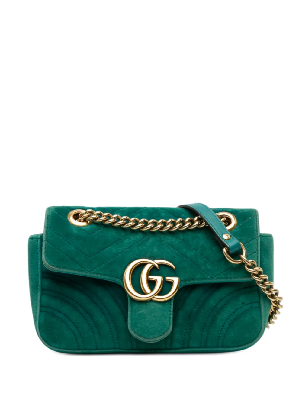 Gucci Pre-Owned 2016-2026 Small GG Marmont Matelasse Velvet shoulder bag - Blu