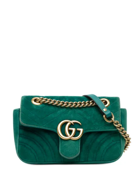 Gucci Pre-Owned bolsa de hombro GG Marmont pequeña de terciopelo y matelasse 2016-2026