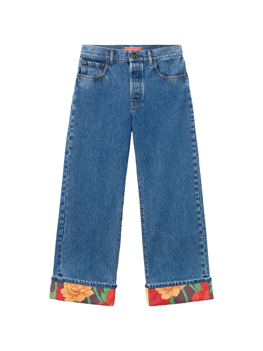 La DoubleJ Jeans con ricamo a fiori - Blu