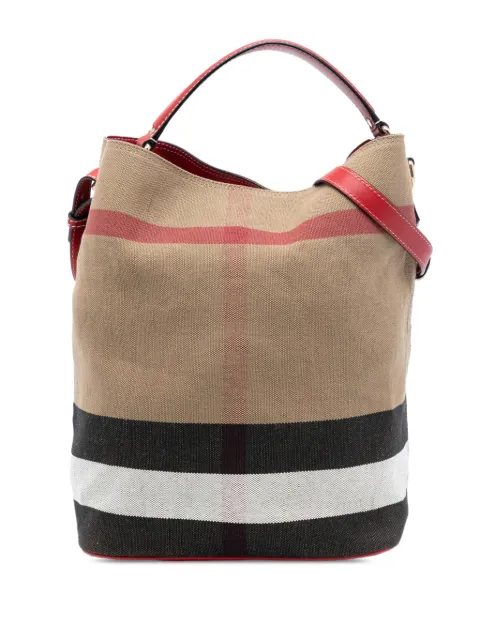 Burberry Pre-Owned 2000-2017 Medium Mega Check Canvas Ashby Bucket Bag satchel