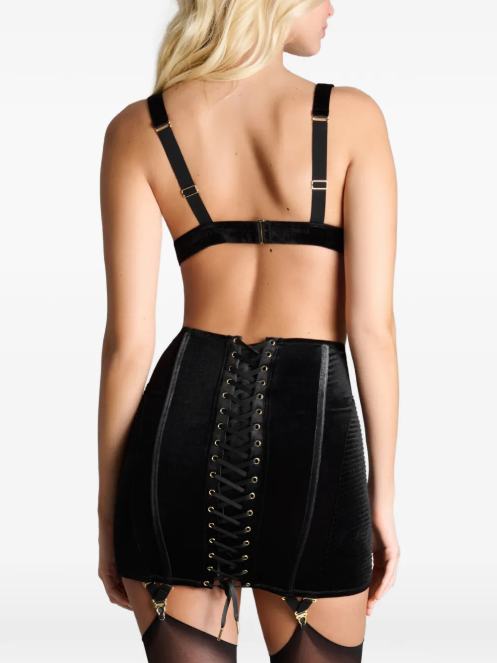 Maison Close x Scandale Rococo rok met jarretels Zwart