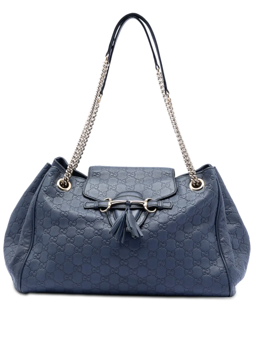 Gucci Pre-Owned Borsa a spalla Guccissima Emily grande con catena 2016-2025 - Blu