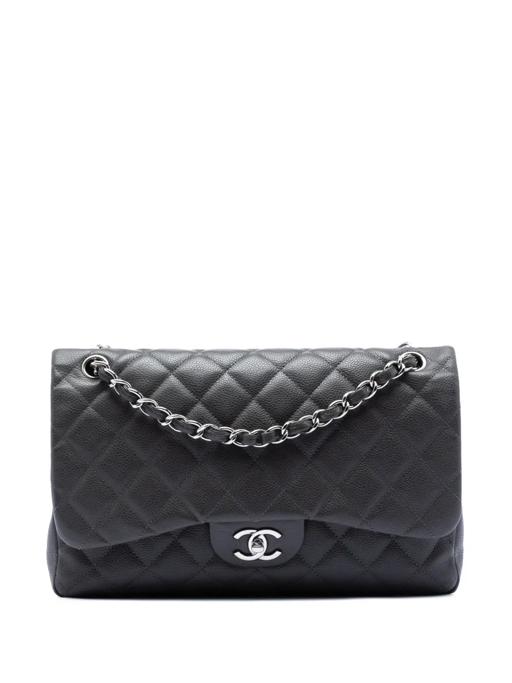CHANEL Pre-Owned 2012 Jumbo Classic Caviar Double Flap shoulder bag - Nero