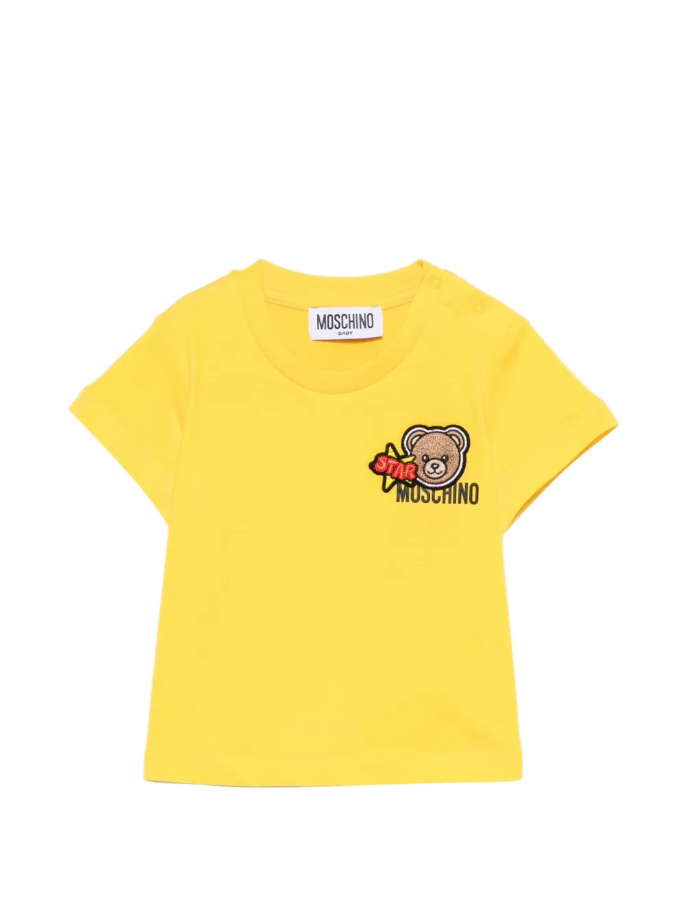 Moschino Kids bear appliqué T-shirt - Giallo