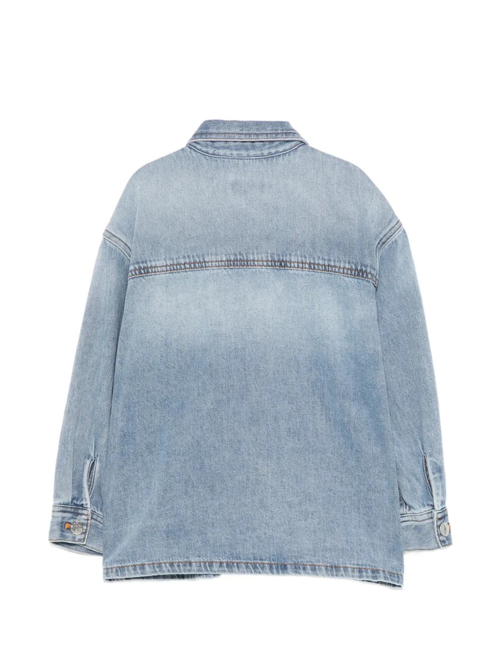 Moschino Kids Denim shirt met beerprint Blauw