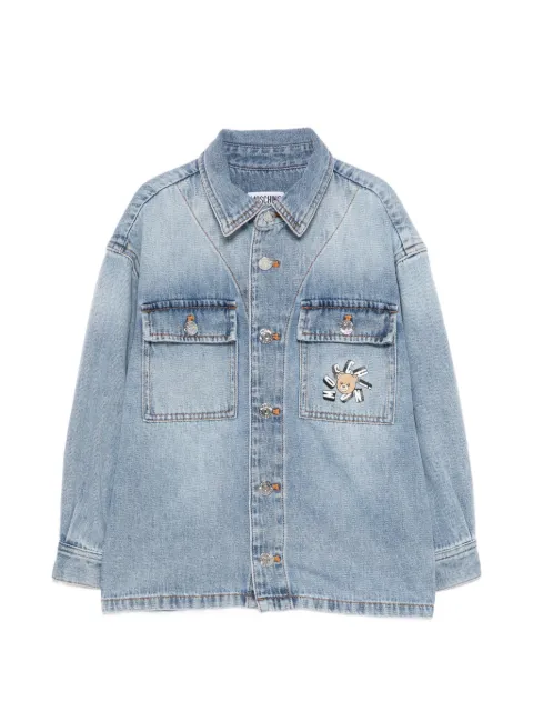 Moschino Kids bear-print denim shirt