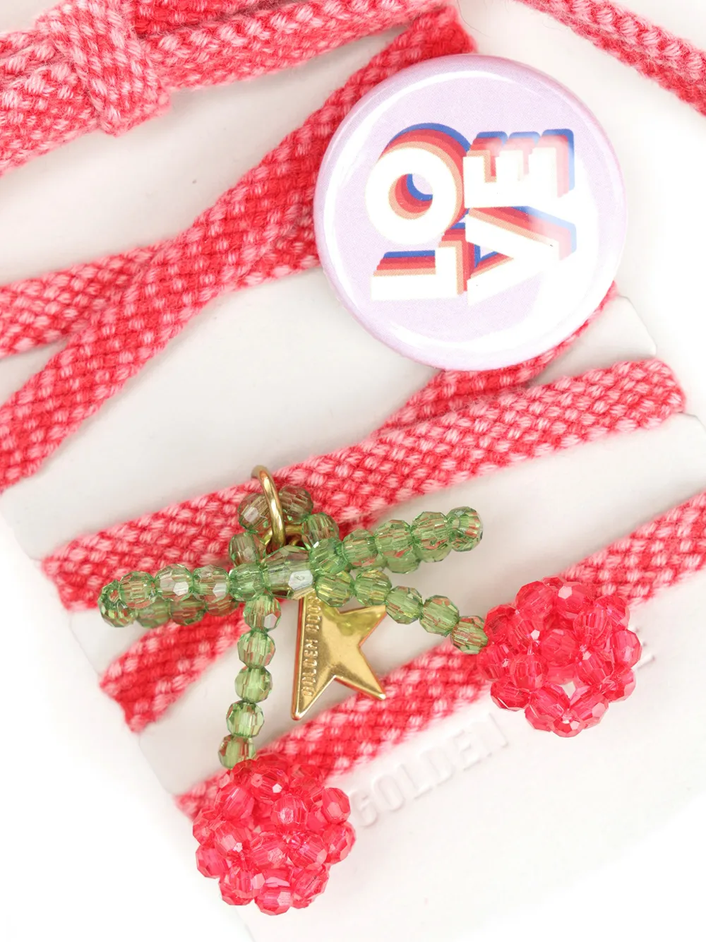 Golden Goose Veters met kralen bedel Rood