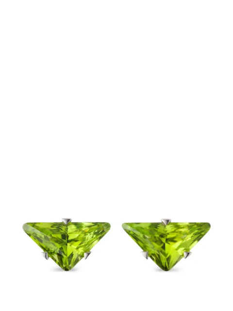 Prada Couleur Vivante stud earrings - white gold with peridot