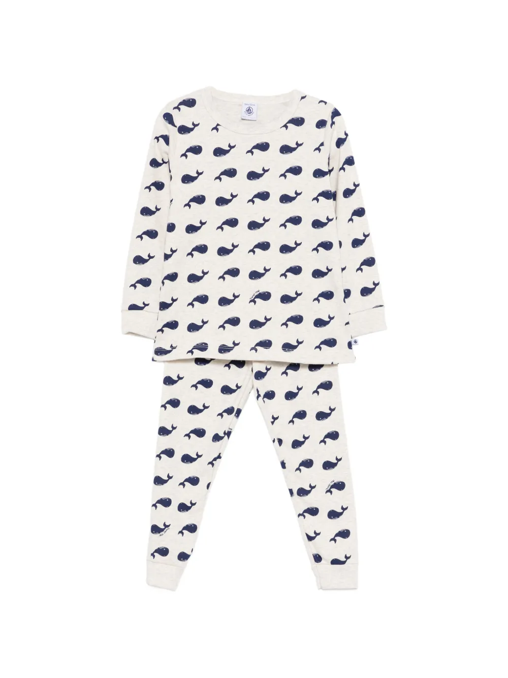Petit Bateau whale-print pajamas (set of two) - Toni neutri