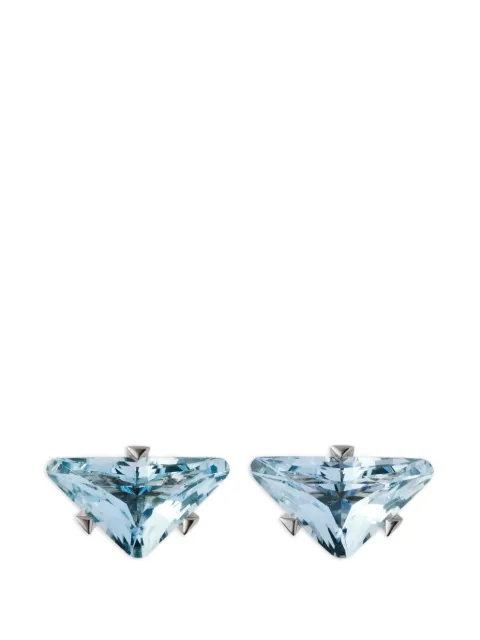 Prada Couleur Vivante stud earrings - white gold with aquamarine
