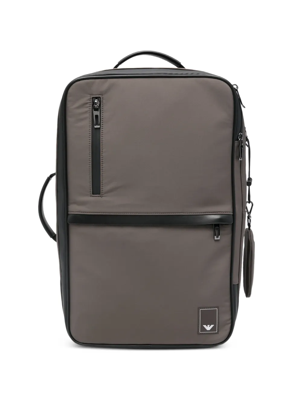 Emporio Armani zip logo-patch backpack - Grigio