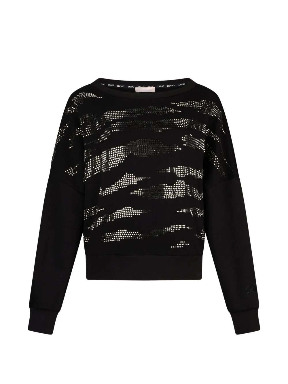 LIU JO Felpa girocollo con applicazione - Nero